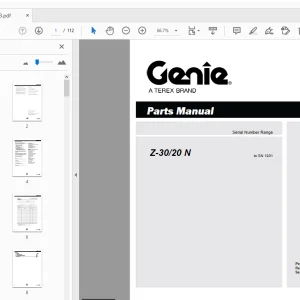Genie Z-30/20 N Parts Manual 35533 - PDF DOWNLOAD