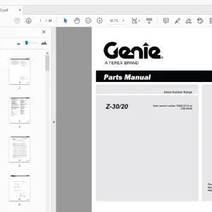 Genie Z-30/20 Parts Manual 28700 - PDF DOWNLOAD