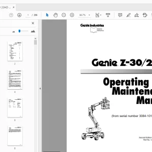 Genie Z-30/20HD Operating & Maintenance Manual 139381 - PDF DOWNLOAD