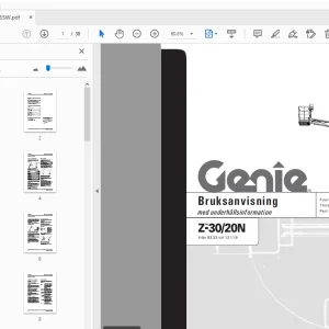 Genie Z-30/20N Bruksanvisning med underhållsinformation 1000046SW - PDF