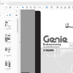 Genie Z-30/20N Bruksanvisning med underhållsinformation 43651SW - PDF