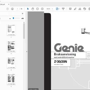 Genie Z-30/20N Bruksanvisning med underhållsinformation 82282SW - PDF
