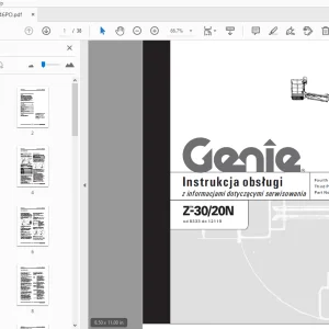 Genie Z-30/20N Instrukcja obsługi z informacjami dotyczącymi serwisowania - PDF