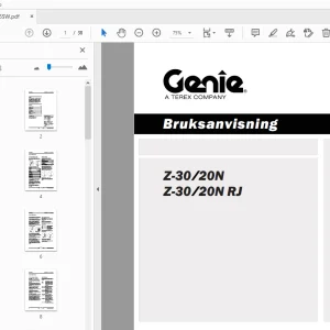 Genie Z-30/20N Z-30/20N RJ Bruksanvisning 133546SW - PDF DOWNLOAD