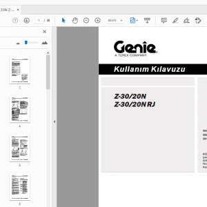 Genie Z-30/20N Z-30/20NRJ Kullanım Kılavuzu 133546TR - PDF DOWNLOAD