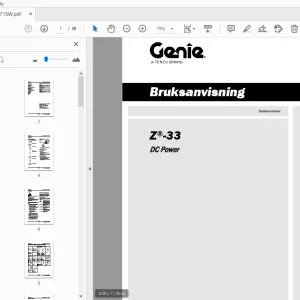 Genie Z-33 DC Power Bruksanvisning 1315871SW - PDF DOWNLOAD