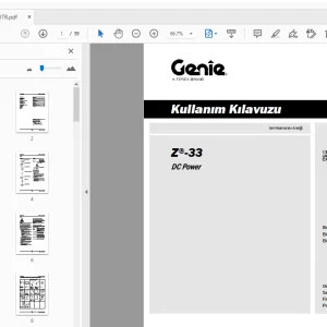 Genie Z-33 DC Power Kullanım Kılavuzu 1315871TR - PDF DOWNLOAD