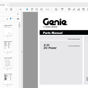 Genie Z-33 DC Power Parts Manual 1287488GT - PDF DOWNLOAD