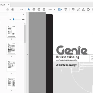 Genie Z-34/22 Bi-Energy Bruksanvisning med underhållsinformation - PDF