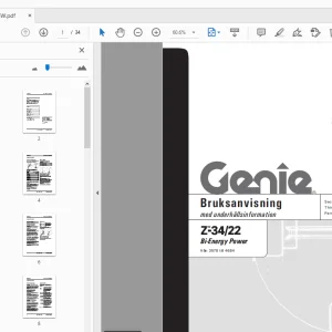 Genie Z-34/22 Bi-Energy Power Bruksanvisning med underhållsinformation - PDF