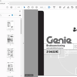 Genie Z-34/22 IC Bruksanvisning med underhållsinformation 43655SW - PDF