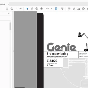 Genie Z-34/22 IC Power Bruksanvisning med underhållsinformation - PDF