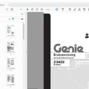Genie Z-34/22 IC Power Bruksanvisning med underhållsinformation 82594SW - PDF
