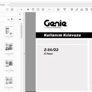 Genie Z-34/22 IC Power Kullanim Kilavuzu 1258815TR - PDF DOWNLOAD