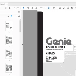 Genie Z-34/22 Z-34/22N DC Power Bruksanvisning med underhållsinformation - PDF