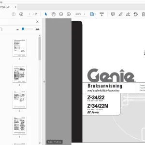 Genie Z-34/22 Z-34/22N DC Power Bruksanvisning med underhållsinformation - PDF