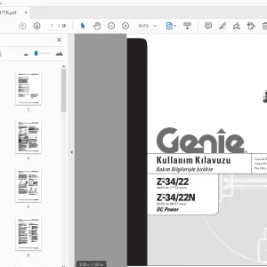 Genie Z-34/22 Z-34/22N DC Power Kullanım Kılavuzu Bakım Bilgileriyle birlikte - PDF