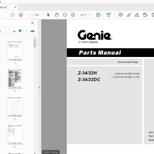 Genie Z-34/22N Z-34/22 DC Parts Manual 62298 - PDF DOWNLOAD