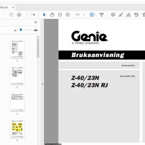 Genie Z-40/23N Z-40/23N RJ Bruksanvisning 114304SW - PDF DOWNLOAD
