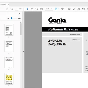 Genie Z-40/23N Z-40/23N RJ Kullanım Kılavuzu 114304TR - PDF DOWNLOAD