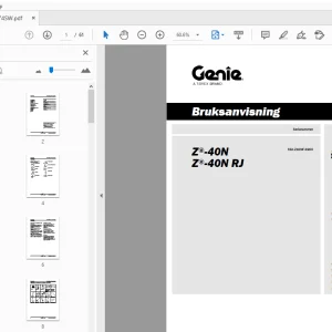 Genie Z-40N Z-40N RJ Bruksanvisning 1315874SW - PDF DOWNLOAD