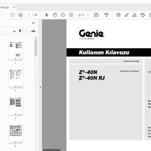 Genie Z-40N Z-40N RJ Kullanım Kılavuzu 1307434TR - PDF DOWNLOAD