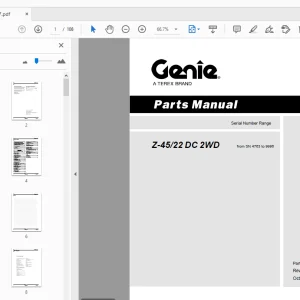 Genie Z-45/22 DC 2WD Parts Manual 41327 - PDF DOWNLOAD