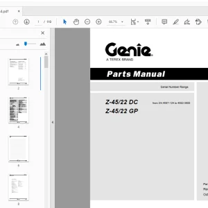 Genie Z-45/22 DC Z-45/22 GP Parts Manual 139544 - PDF
