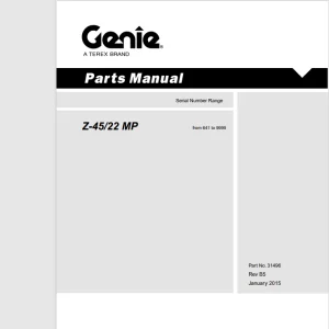Genie Z-45/22 MP Parts Manual 31496 - PDF DOWNLOAD
