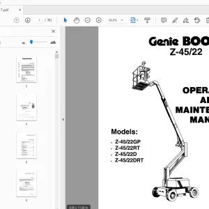 Genie Boom Z-45/22 Operation & Maintenance Manual 22417 - PDF DOWNLOAD