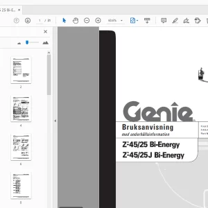 Genie Z-45 25 Bi-Energy Z-45 25J Bi-Energy Bruksanvisning med underhållsinformation - PDF
