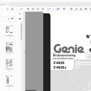 Genie Z-45/25 Z-45/25 J Bruksanvisning med underhållsinformation - PDF
