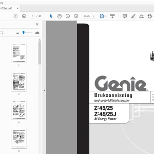 Genie Z-45/25 Z-45/25J Bi Energy Power Bruksanvisning med underhållsinformation - PDF