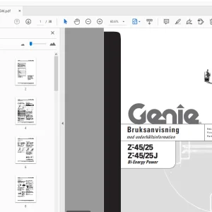 Genie Z-45/25 Z-45/25J Bi-Energy Power Bruksanvisning med underhållsinformation - PDF