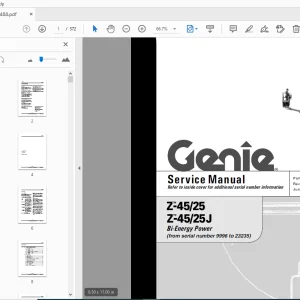 Genie Z-45/25 Z-45/25J Bi-Energy Power Service Manual 106488 - PDF DOWNLOAD