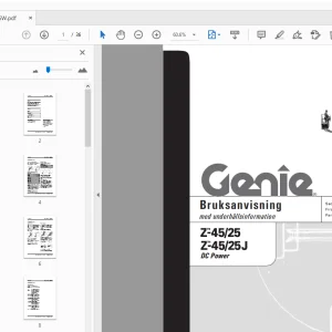 Genie Z-45/25 Z-45/25J DC Power Bruksanvisning med underhållsinformation - PDF