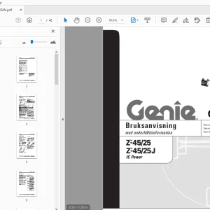 Genie Z-45/25 Z-45/25J IC Power Bruksanvisning med underhållsinformation - PDF