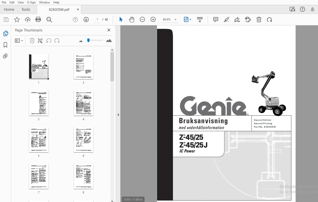 Genie Z-45/25 Z-45/25J IC Power Bruksanvisning med underhållsinformation - PDF - Image 2
