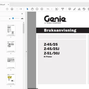 Genie Z-45/25 Z-45/25J Z-51/30J IC Power Bruksanvisning 114340SW - PDF