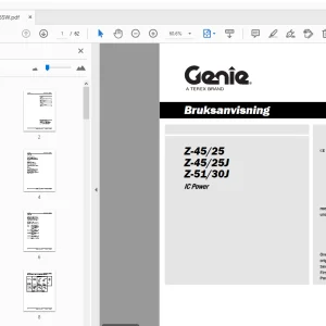 Genie Z-45/25 Z-45/25J Z-51/30J IC Power Bruksanvisning 1258825SW - PDF
