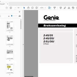 Genie Z-45/25 Z-45/25J Z-51/30J IC Power Bruksanvisning 133540sw - PDF