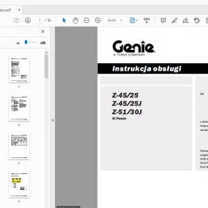 Genie Z-45/25 Z-45/25J Z-51/30J IC Power Instrukcja obsługi 133540po - PDF