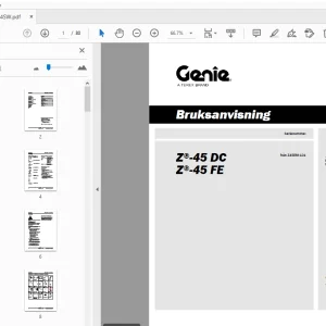 Genie Z-45 DC Z-45 FE Bruksanvisning 1294784SW - PDF DOWNLOAD