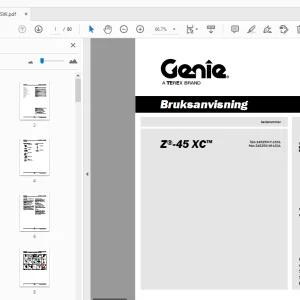 Genie Z-45 XC Bruksanvisning 1305353SW - PDF DOWNLOAD