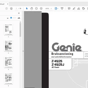Genie Z-45/25 Z-45/25J DC Power Bruksanvisning med underhållsinformation - PDF