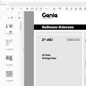 Genie Z-45J DC Power Bi-Energy Power Kullanım Kılavuzu 1307436TR - PDF