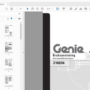 Genie Z-60/34 Bruksanvisning med underhållsinformation 82315SW - PDF