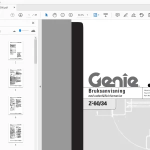 Genie Z-60/34 Bruksanvisning med underhållsinformation 82579SW - PDF