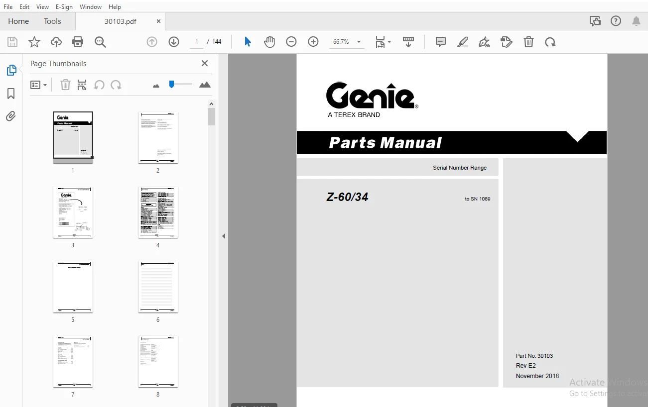 Genie Z-60/34 Parts Manual 30103 - PDF DOWNLOAD - Image 2