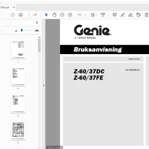Genie Z-60/37DC Z-60/37FE Bruksanvisning 1270491SW - PDF DOWNLOAD